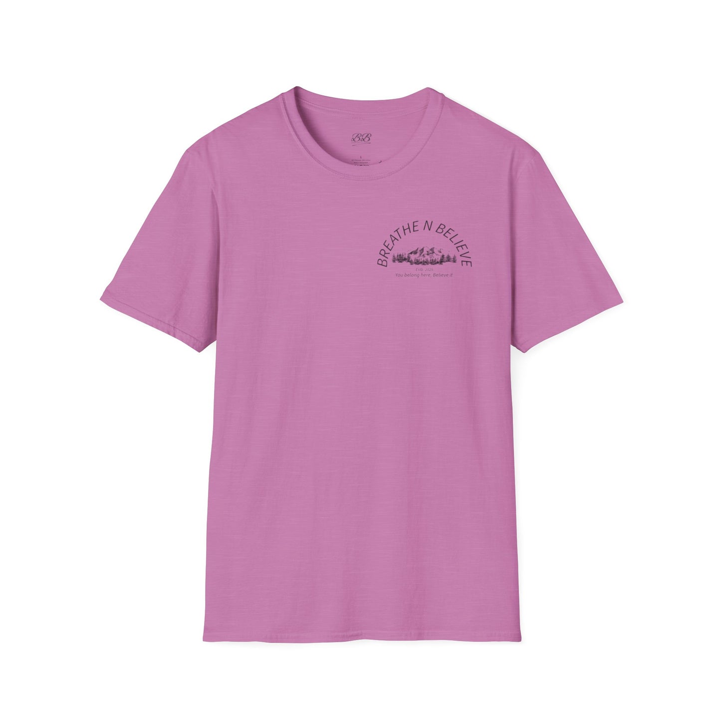 Breathe N Believe Unisex Softstyle T-Shirt - Inspirational Scenery Design