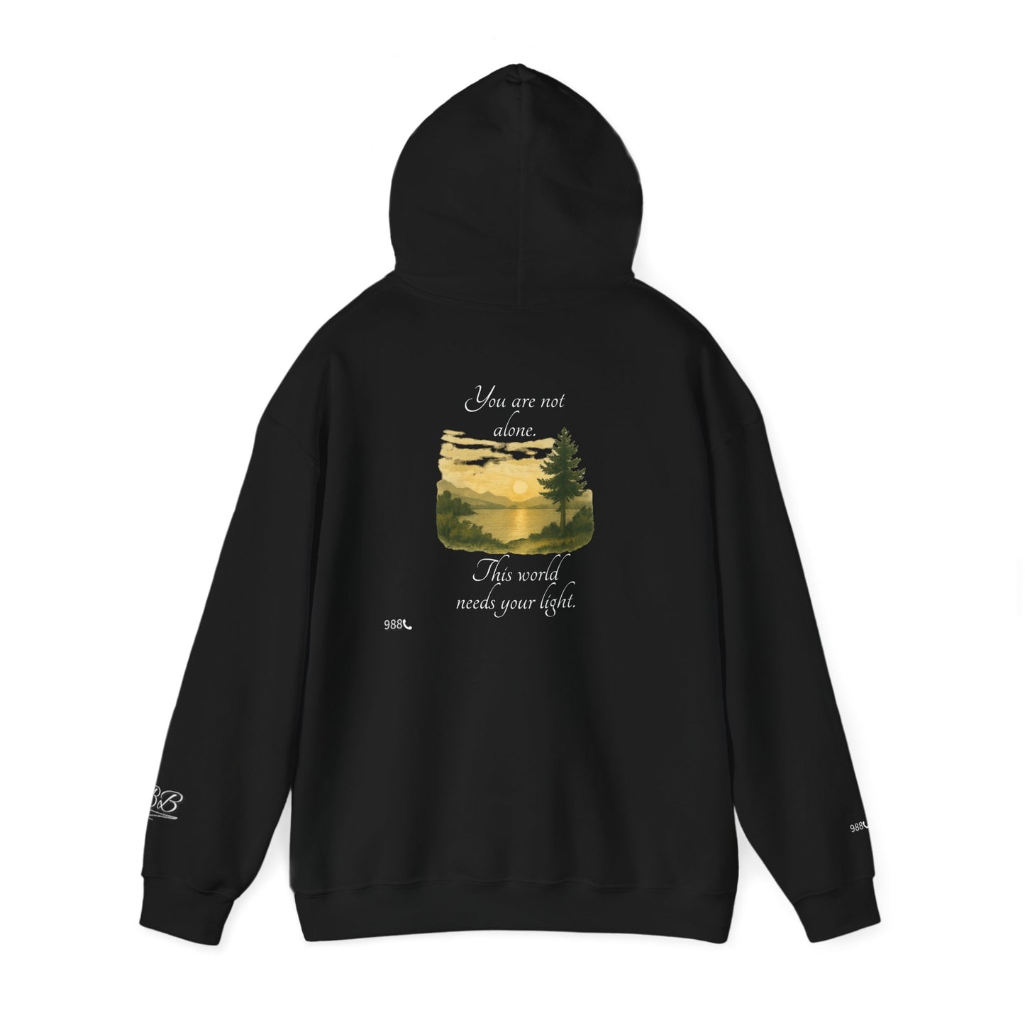 Motivational Unisex Hooded Sweatshirt – You are not alone, This world needs your light.” Tee