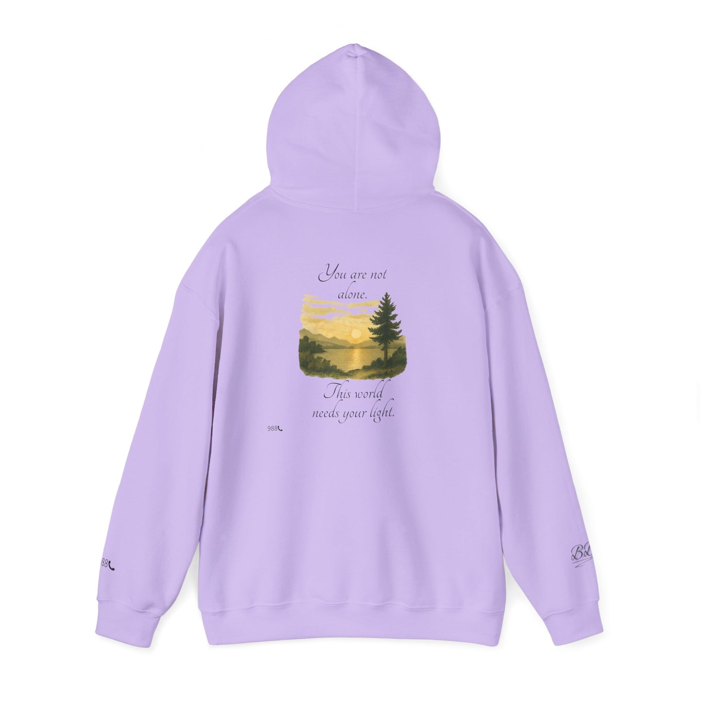 Motivational Unisex Hooded Sweatshirt – You are not alone, This world needs your light.” Tee