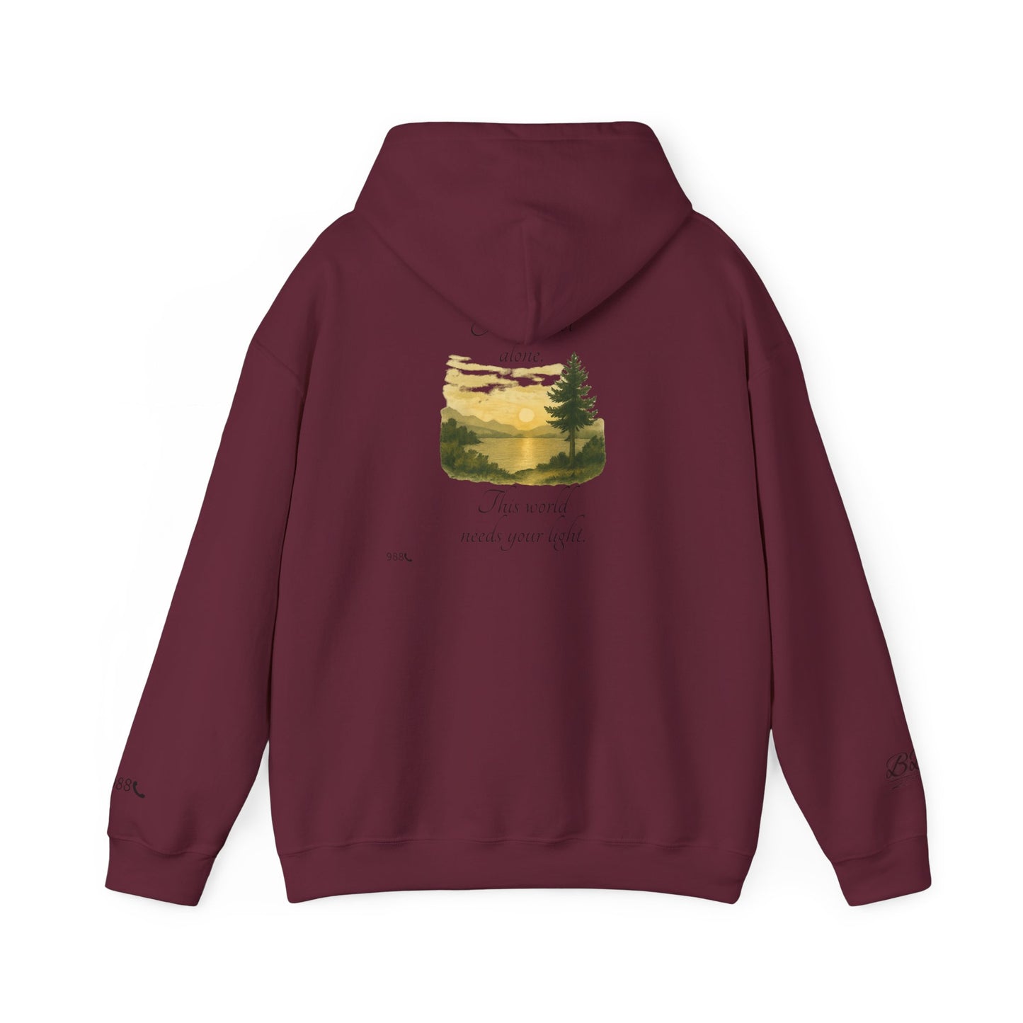 Motivational Unisex Hooded Sweatshirt – You are not alone, This world needs your light.” Tee