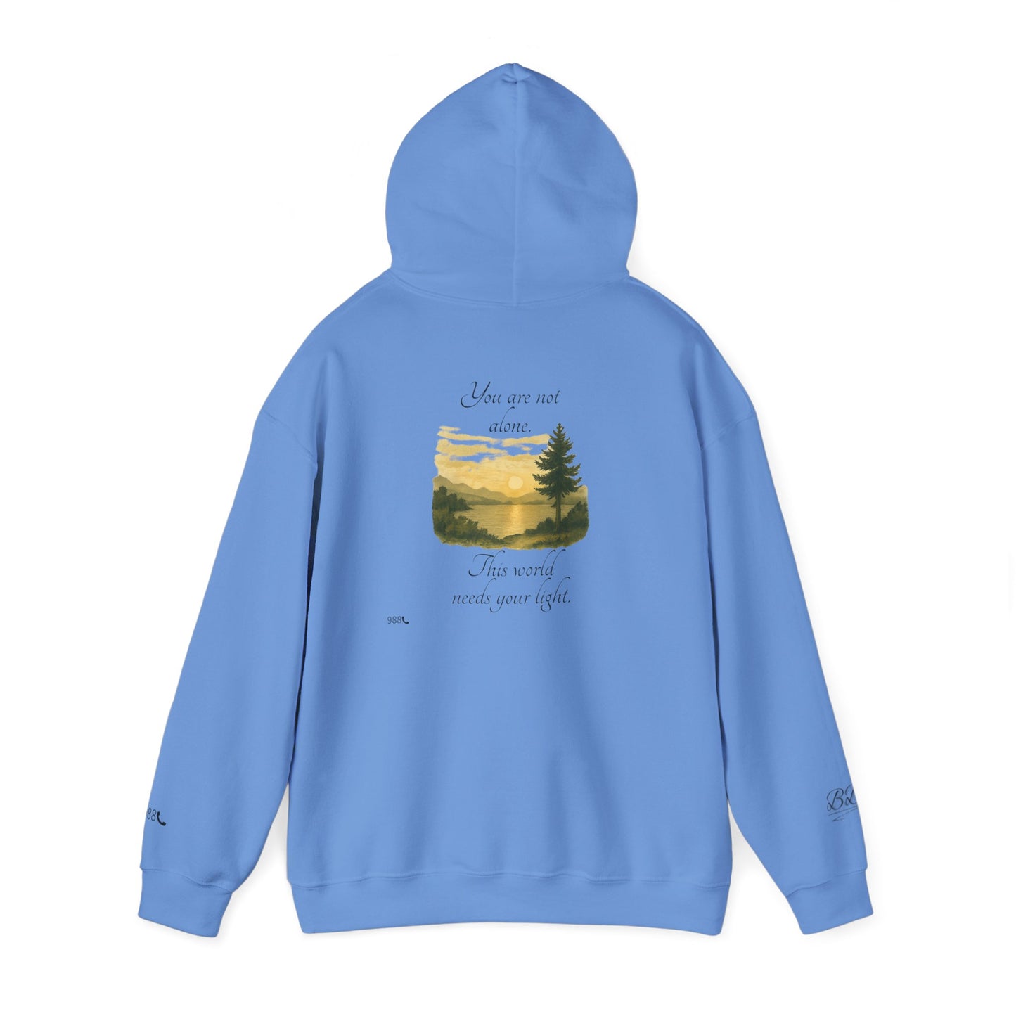 Motivational Unisex Hooded Sweatshirt – You are not alone, This world needs your light.” Tee