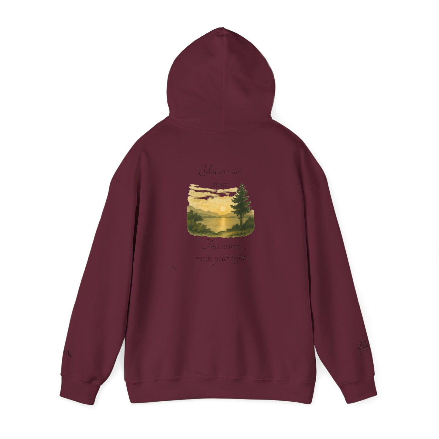 Motivational Unisex Hooded Sweatshirt – You are not alone, This world needs your light.” Tee