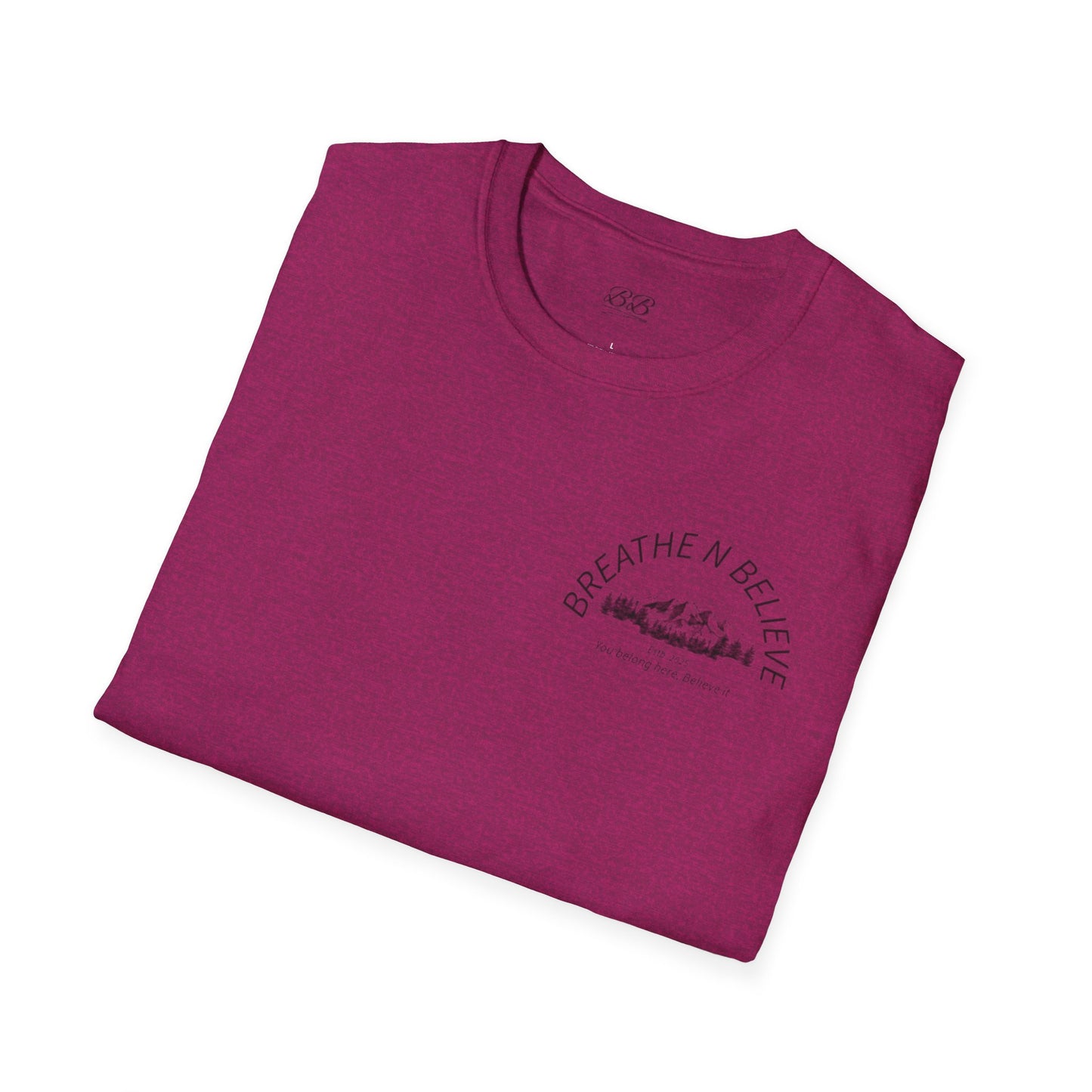 Breathe N Believe Unisex Softstyle T-Shirt - Inspirational Scenery Design