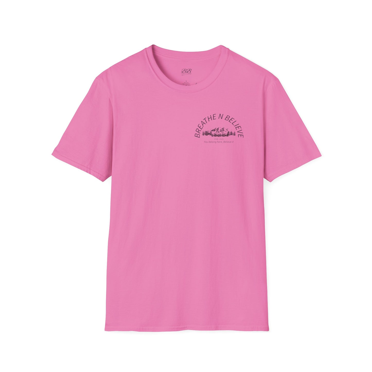 Breathe N Believe Unisex Softstyle T-Shirt - Inspirational Scenery Design