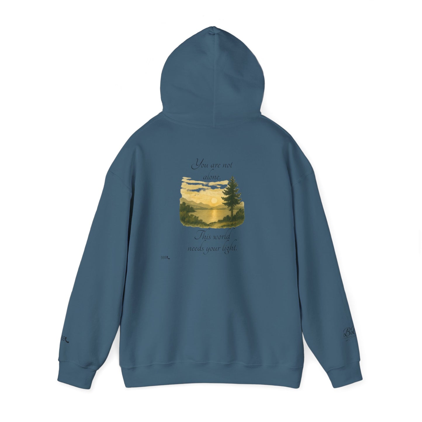 Motivational Unisex Hooded Sweatshirt – You are not alone, This world needs your light.” Tee