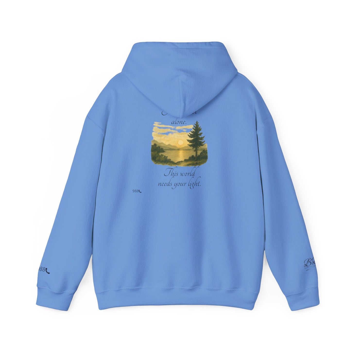 Motivational Unisex Hooded Sweatshirt – You are not alone, This world needs your light.” Tee