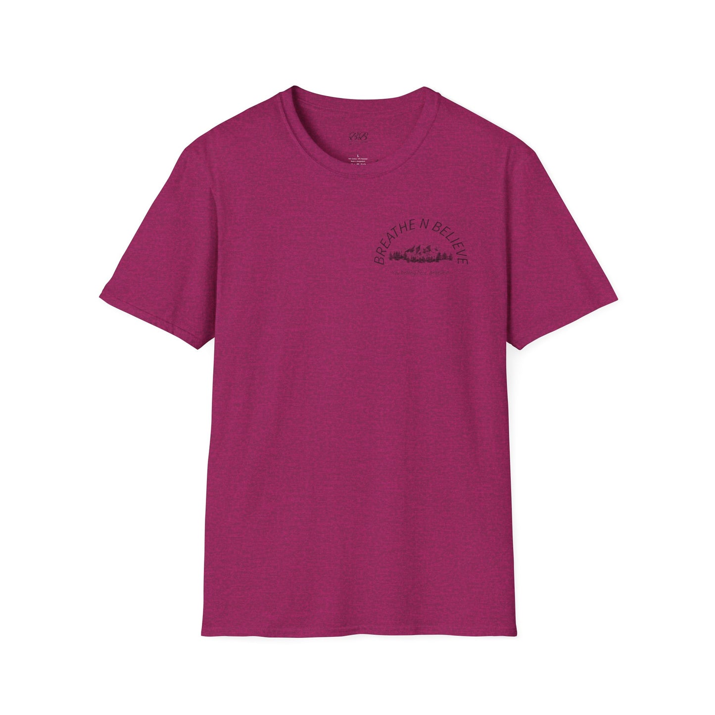 Breathe N Believe Unisex Softstyle T-Shirt - Inspirational Scenery Design