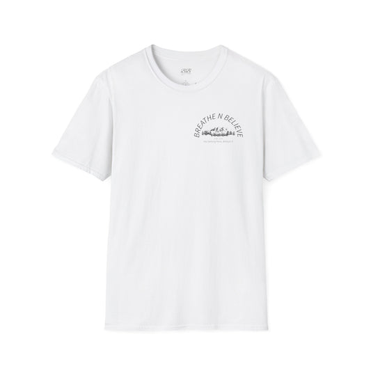Breathe N Believe Unisex Softstyle T-Shirt - Inspirational Scenery Design
