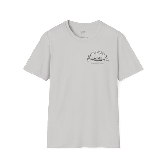Breathe N Believe Unisex Softstyle T-Shirt - Inspirational Scenery Design