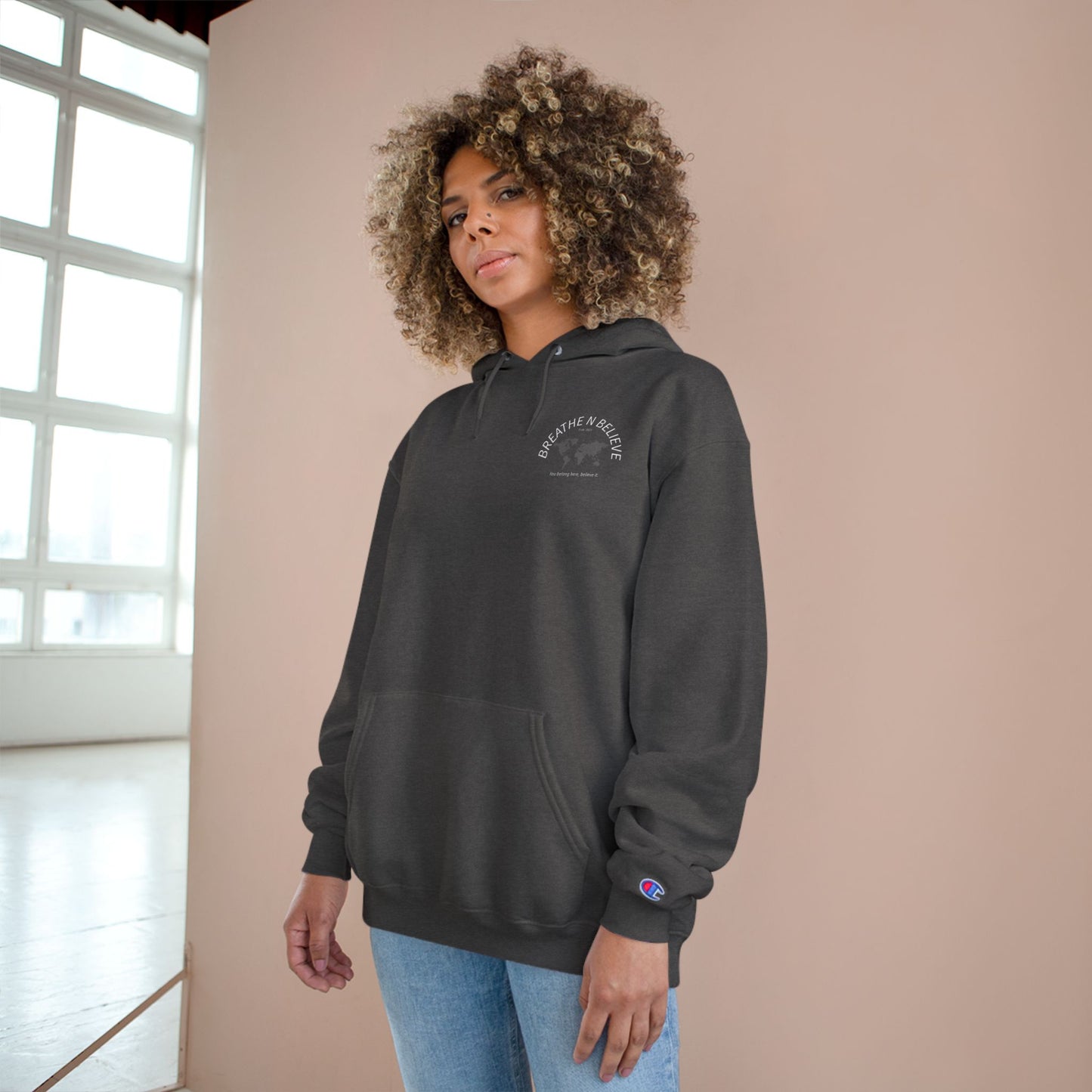 Inspiring Champion Hoodie - 'Breathe N Believe' & 'You are not alone, This world needs your light.'