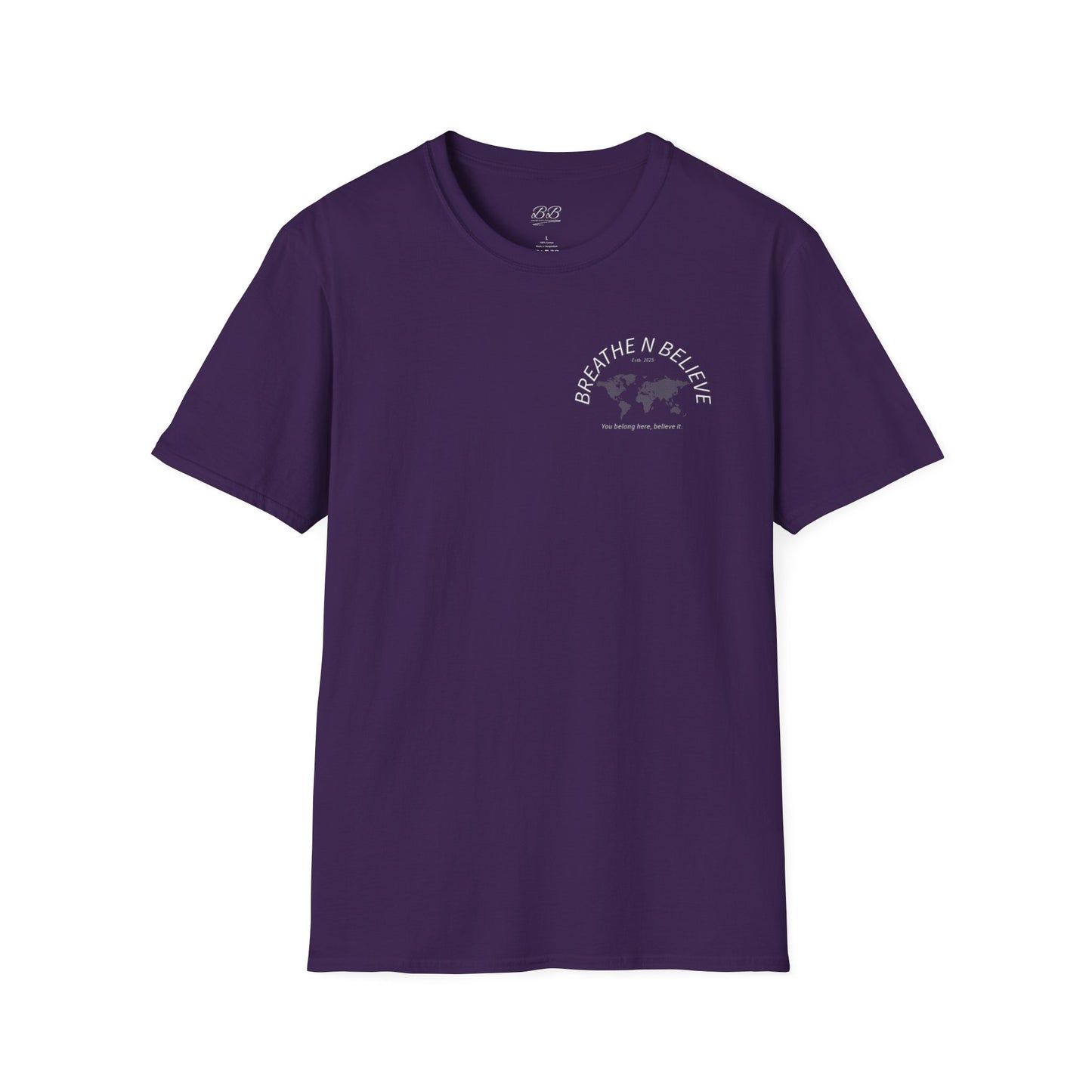 Breathe N Believe Unisex Softstyle T-Shirt - Inspirational Scenery Design